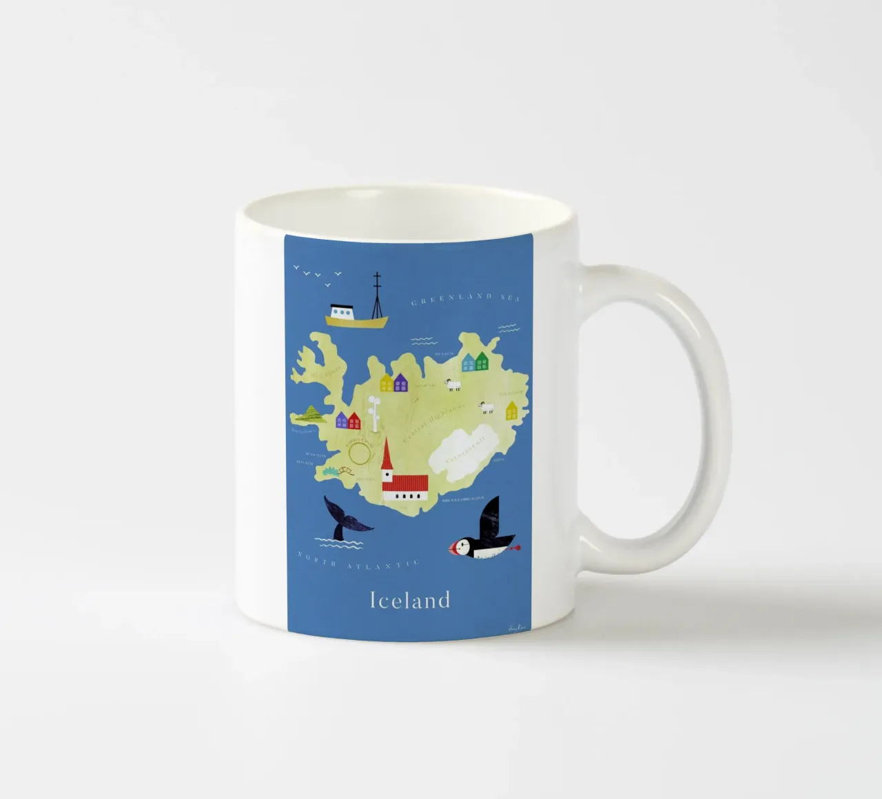 Map Of Iceland tazza in ceramica da Henry Rivers