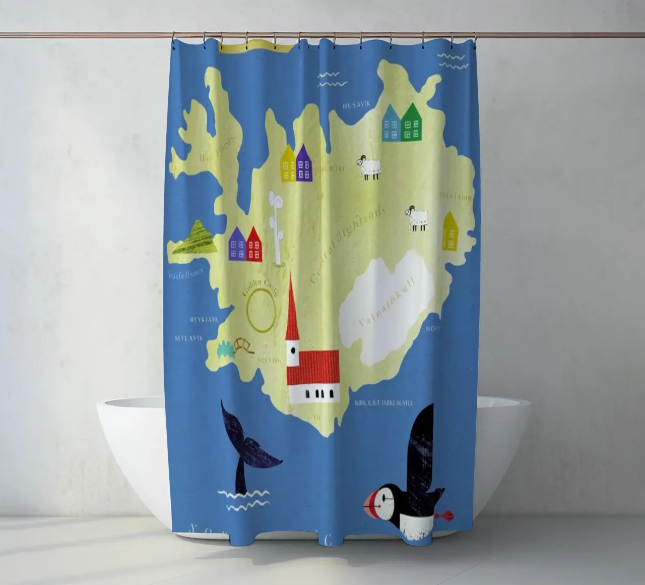 Map Of Iceland tenda da doccia da Henry Rivers