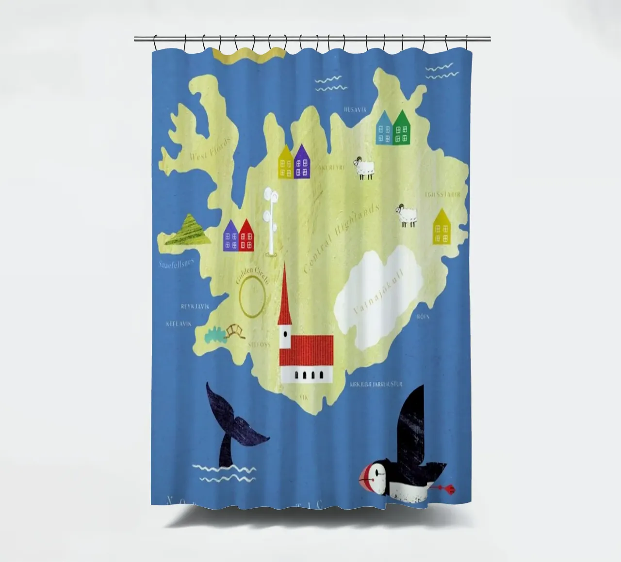 Map Of Iceland tenda da doccia da Henry Rivers