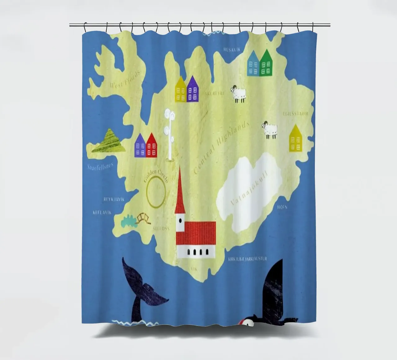 Map Of Iceland tenda da doccia da Henry Rivers