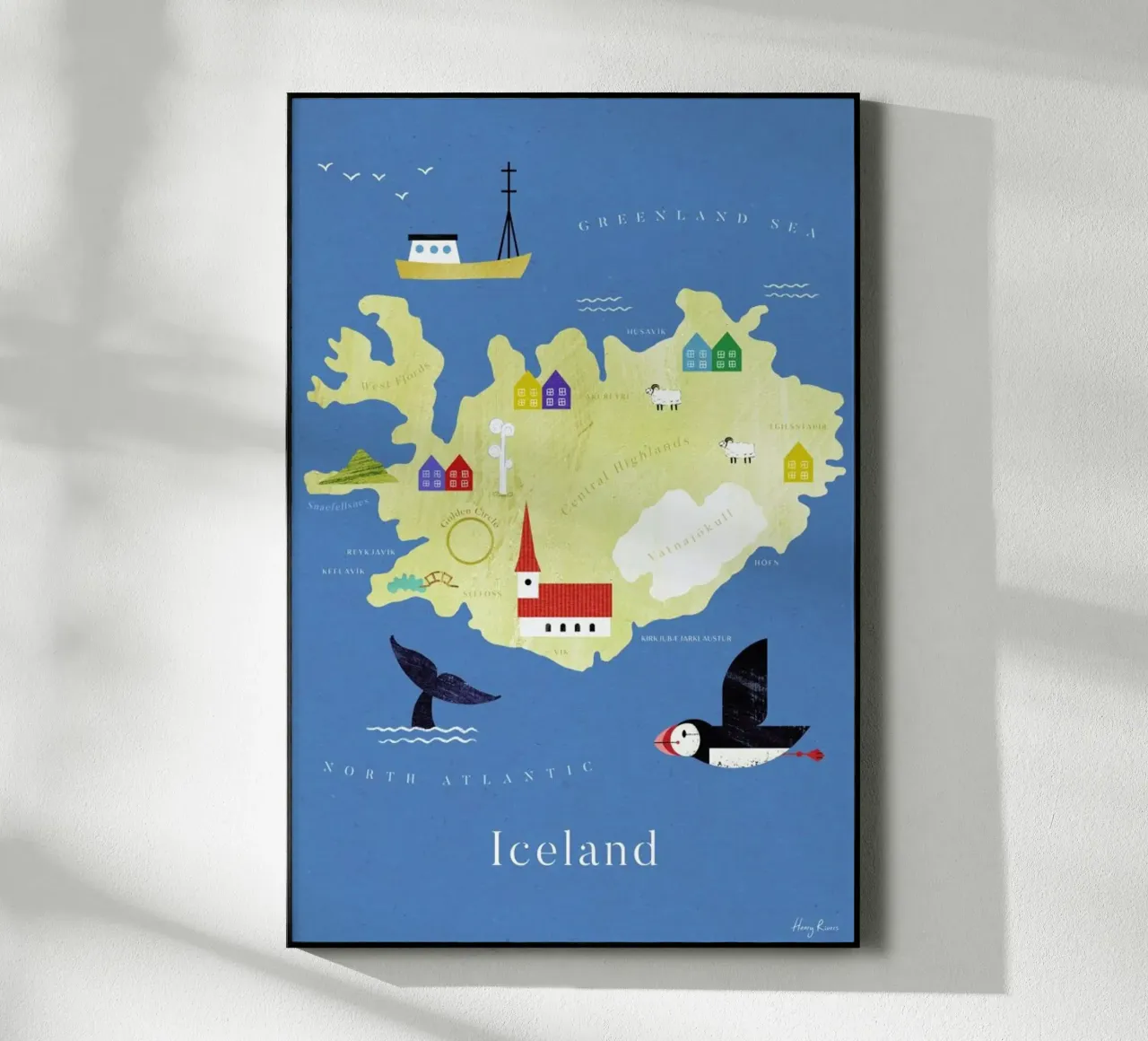 Map Of Iceland plexiglass da Henry Rivers