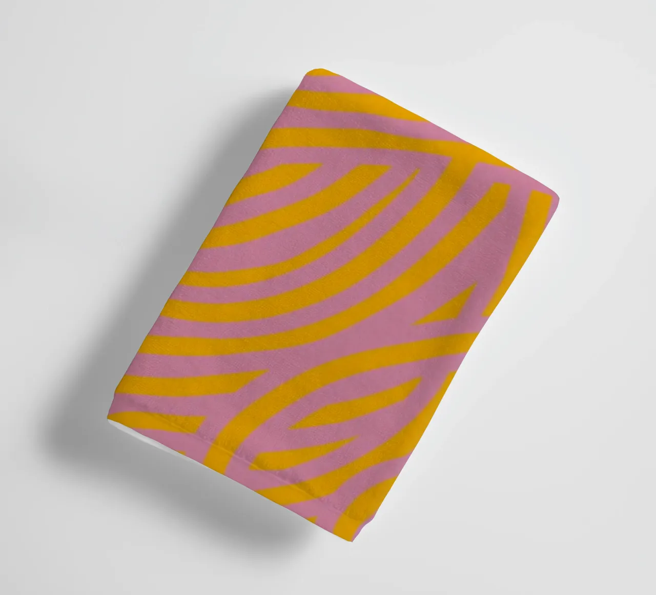 Symmetrical pink and yellow stripe towel by Little Dean