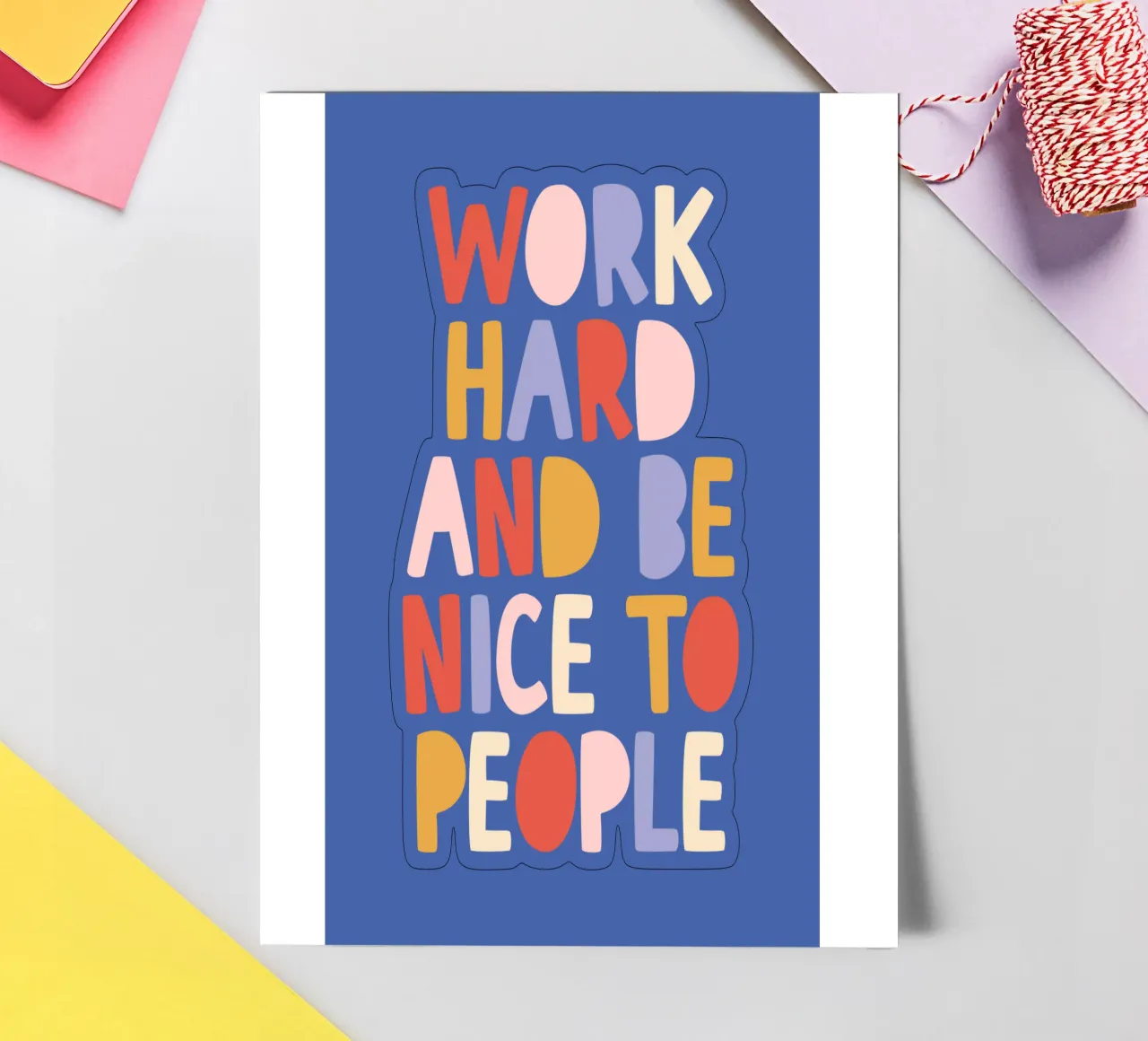Lavorare sodo ed essere gentili con le persone foglio adesivo da THE MOTIVATED TYPE