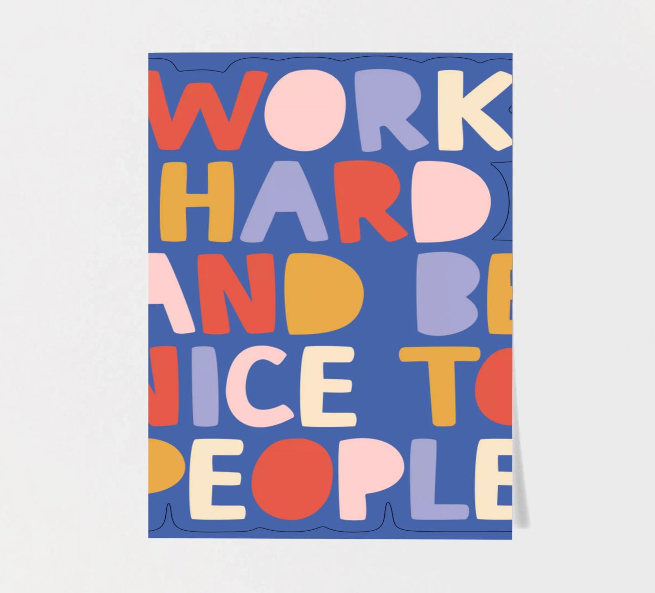 Hart arbeiten und nett zu anderen sein Stickerbogen von THE MOTIVATED TYPE