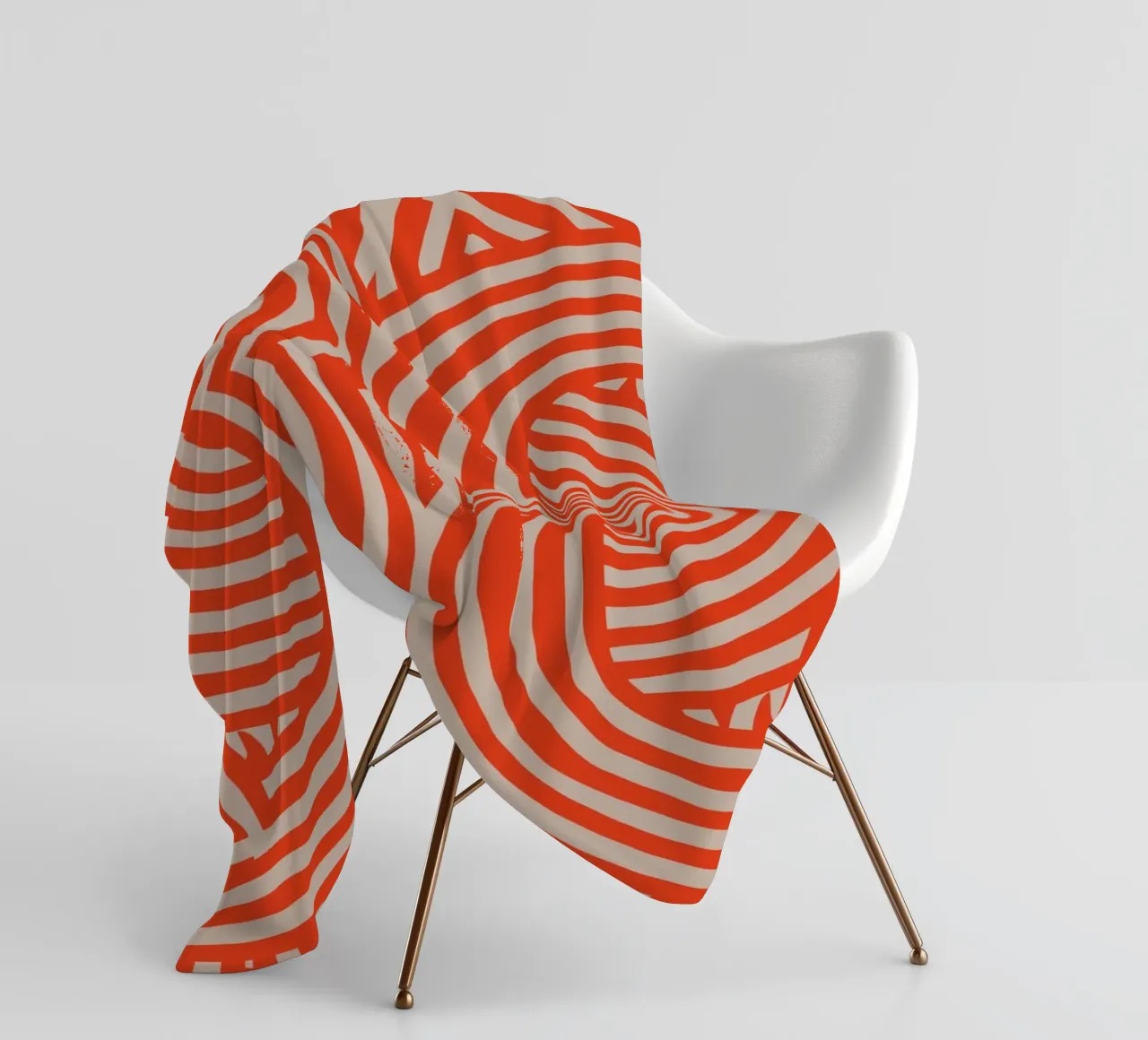 Strisce simmetriche rosse retrò coperta in pile da Little Dean