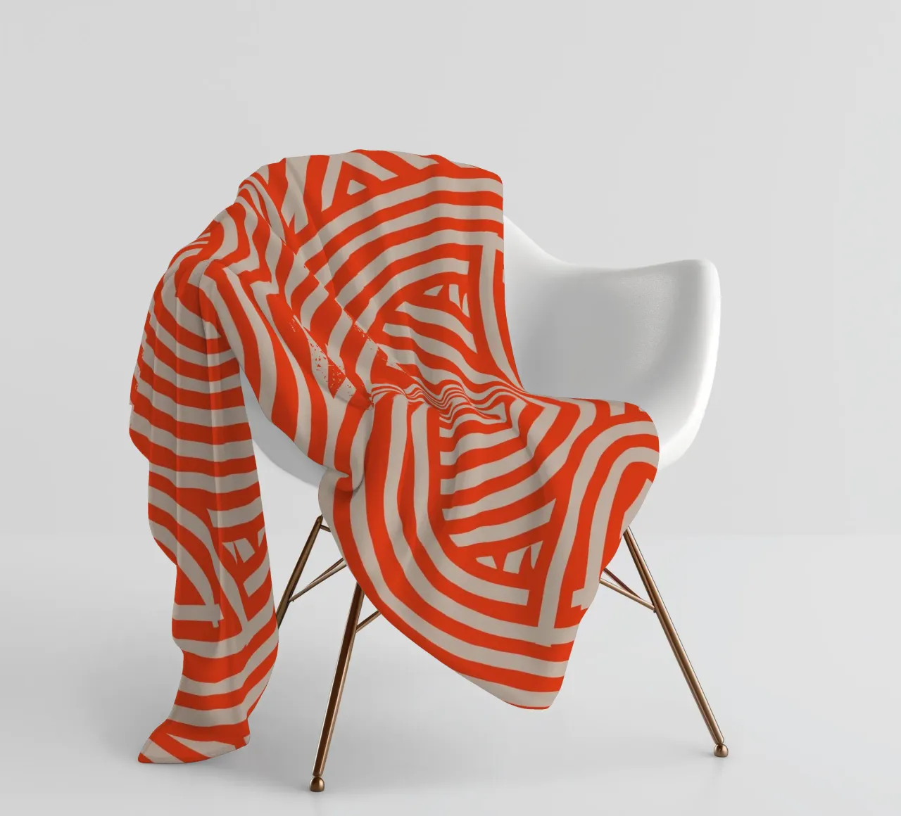 Strisce simmetriche rosse retrò coperta in pile da Little Dean