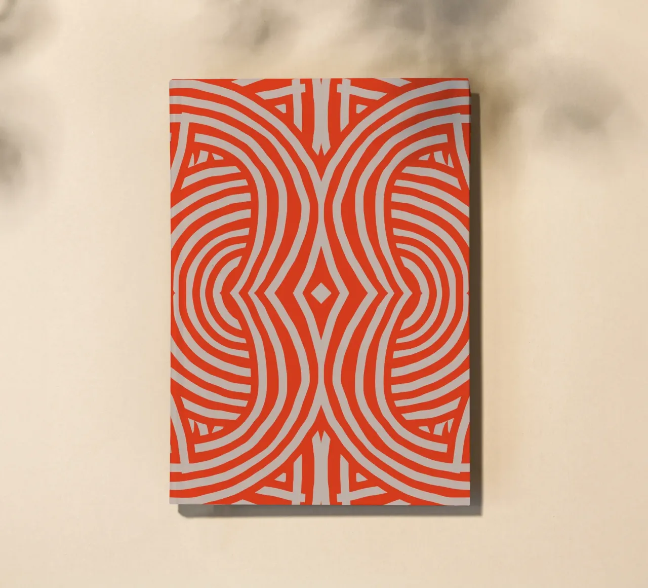 Symmetrical retro red stripes notebook by Little Dean