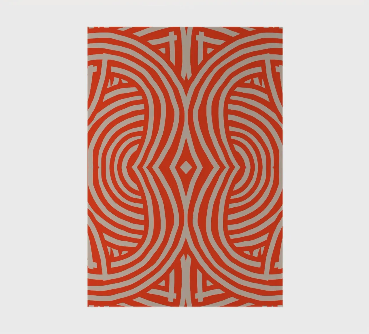 Symmetrical retro red stripes notebook by Little Dean
