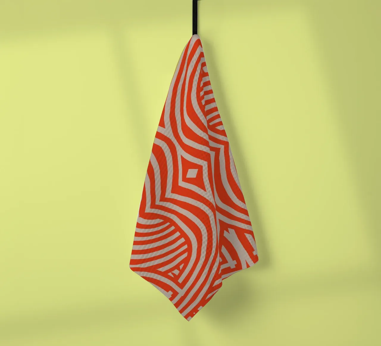 Strisce simmetriche rosse retrò canovaccio da cucina da Little Dean