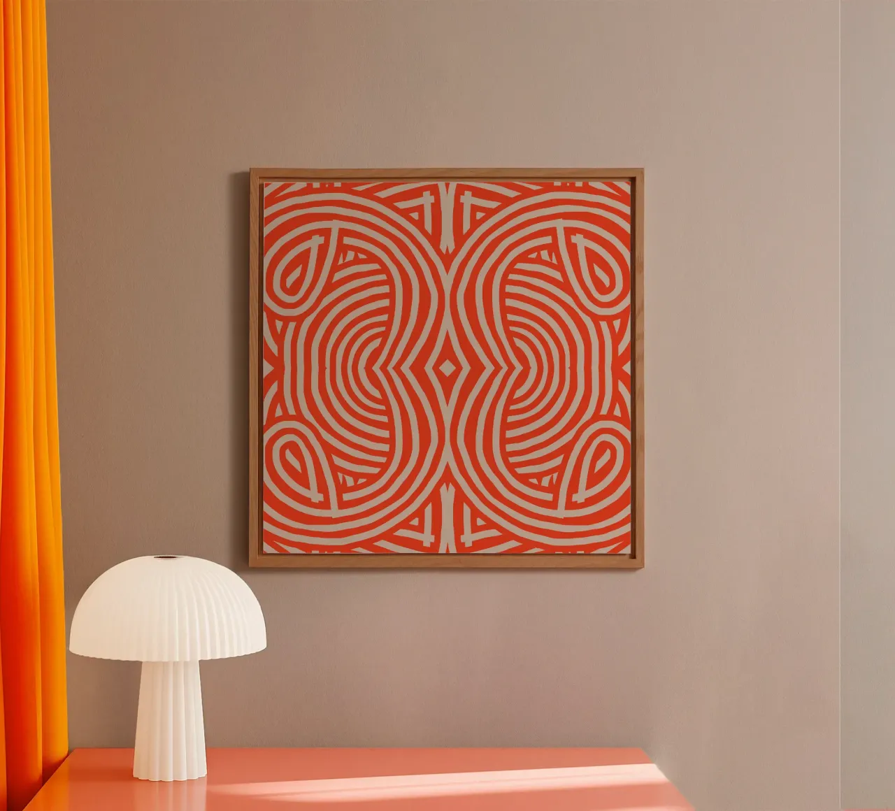 Strisce simmetriche rosse retrò alluminio dibond da Little Dean