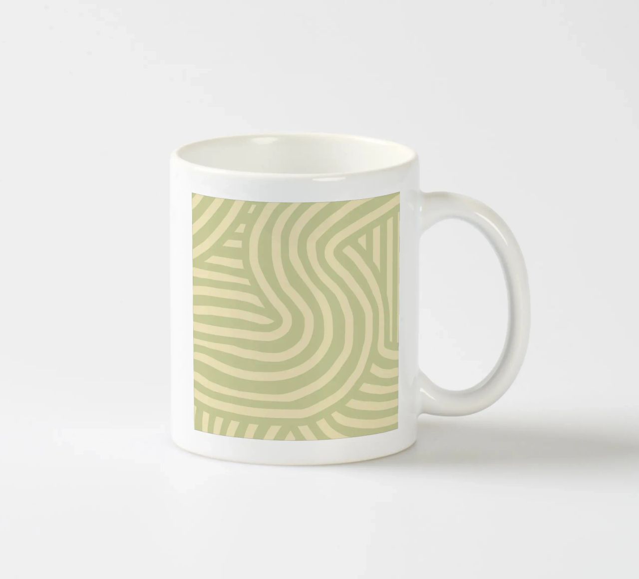 Striscia verde oliva tazza in ceramica da Little Dean