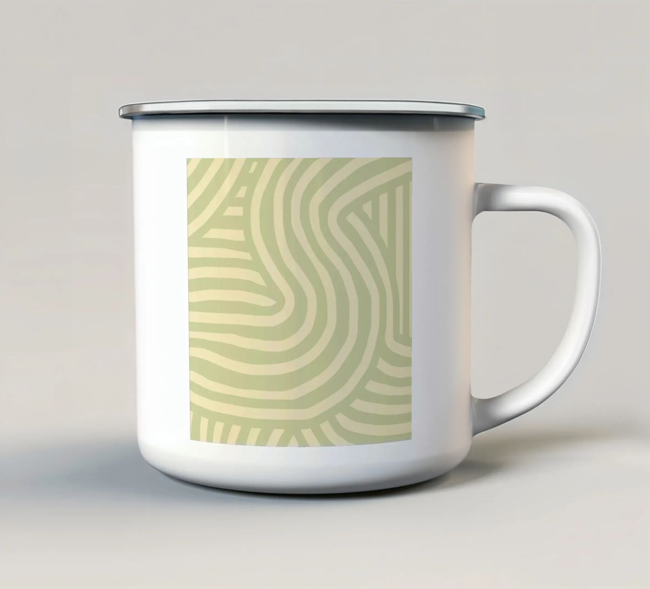 Striscia verde oliva tazza in smalto da Little Dean
