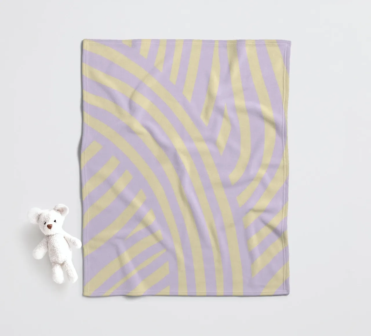 Righe viola e gialle pastello coperta in pile da Little Dean