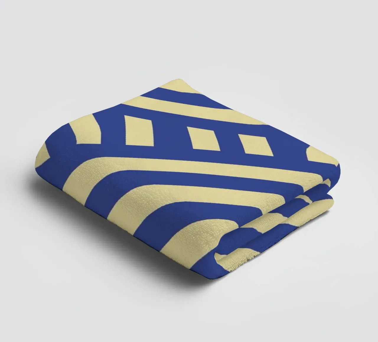Blauw met gele abstracte streep badhanddoek van Little Dean