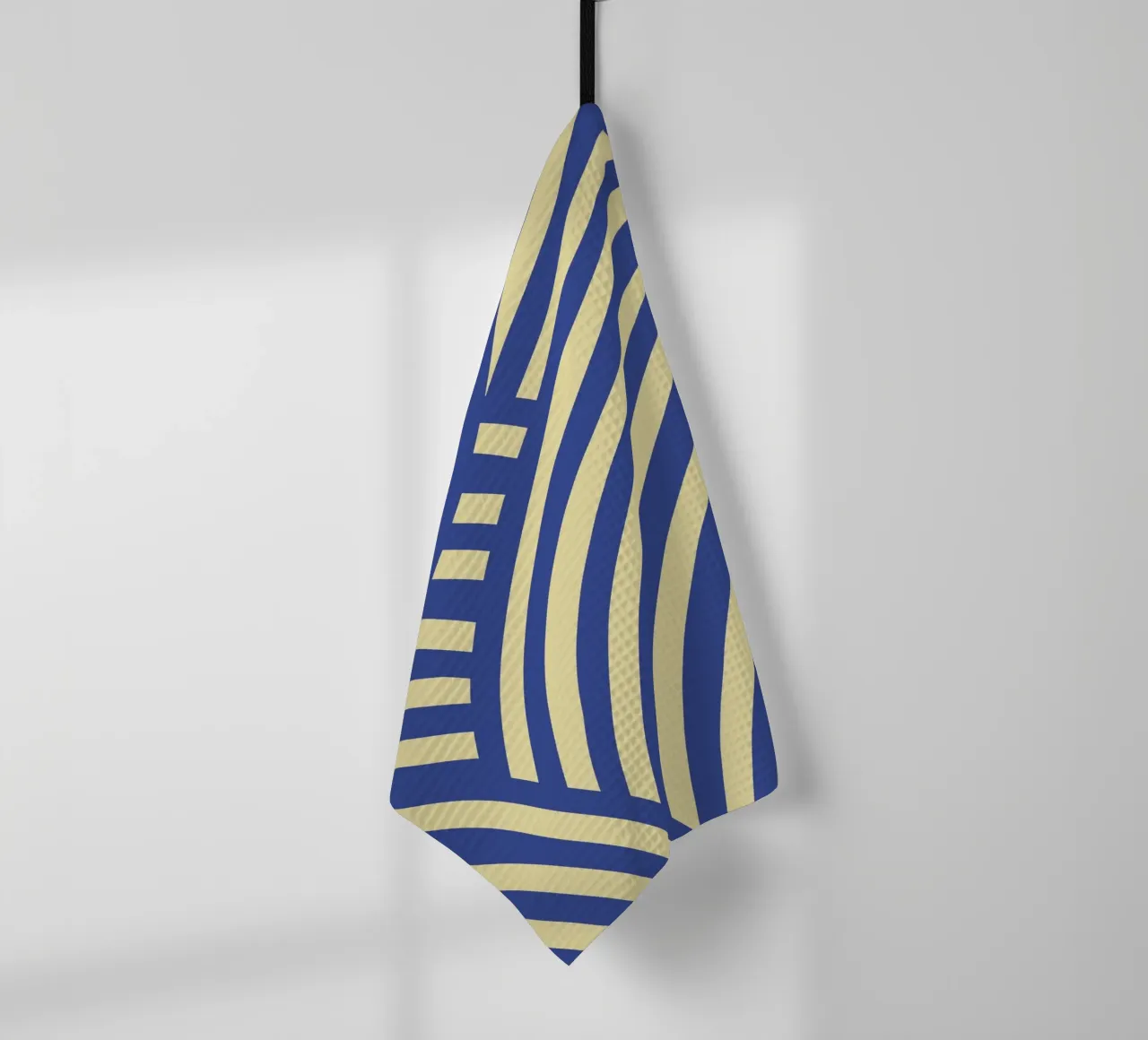 Striscia astratta blu e gialla canovaccio da cucina da Little Dean