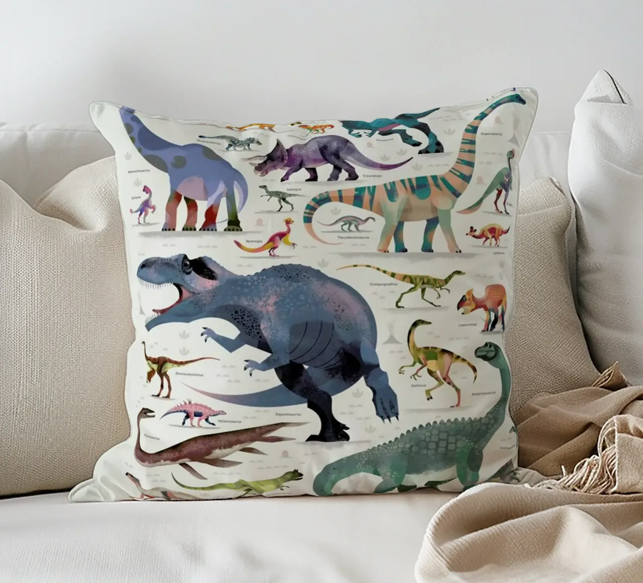 Dinosaurs decorative cushion by Dieter Braun
