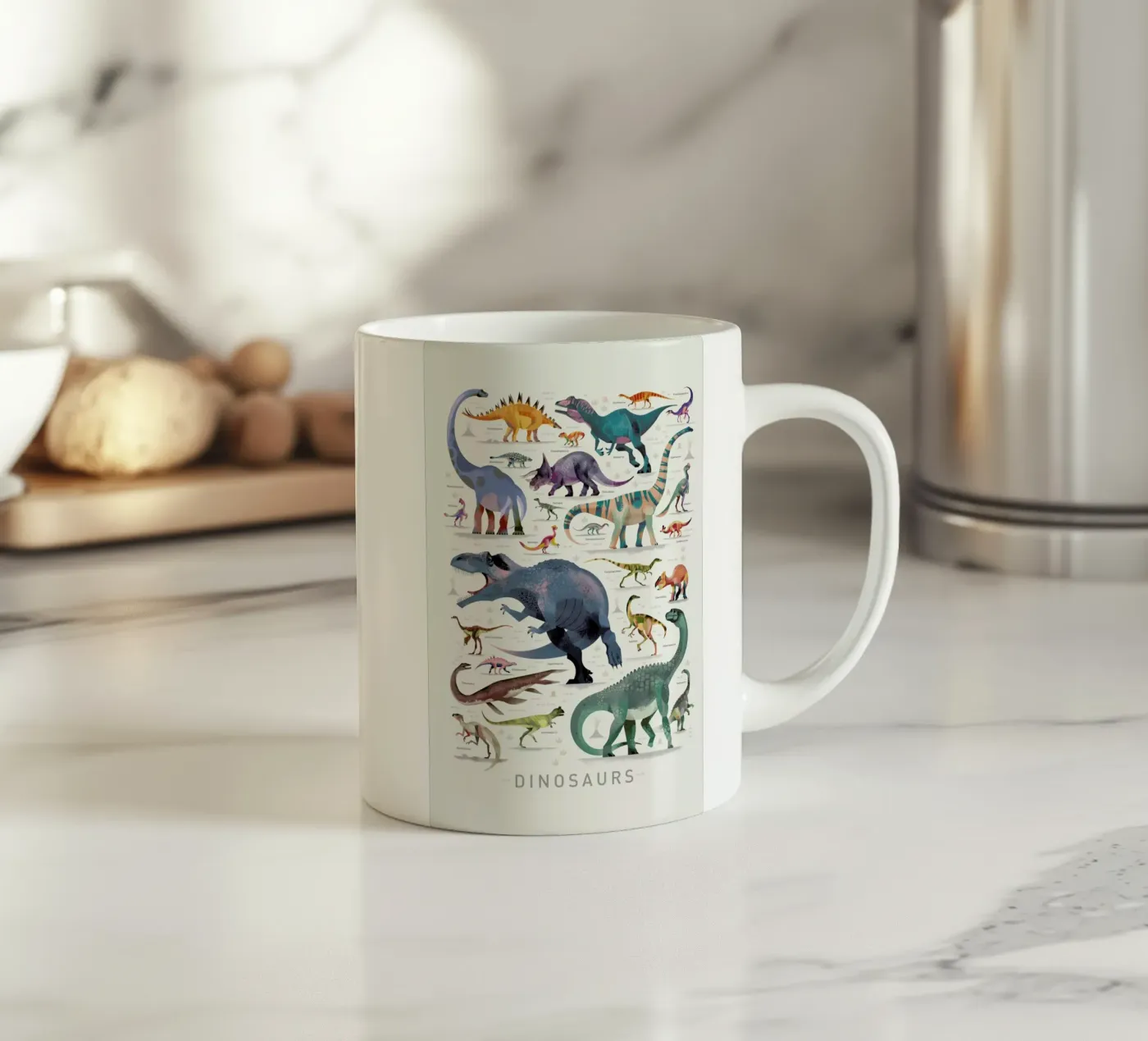 Dinosaurs ceramic mug by Dieter Braun