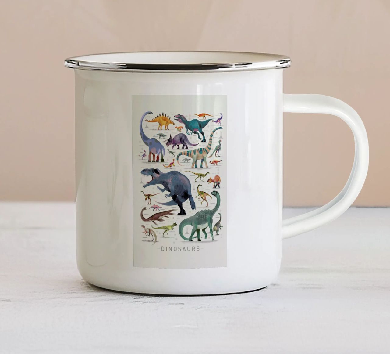 Dinosaurs tazza in smalto da Dieter Braun
