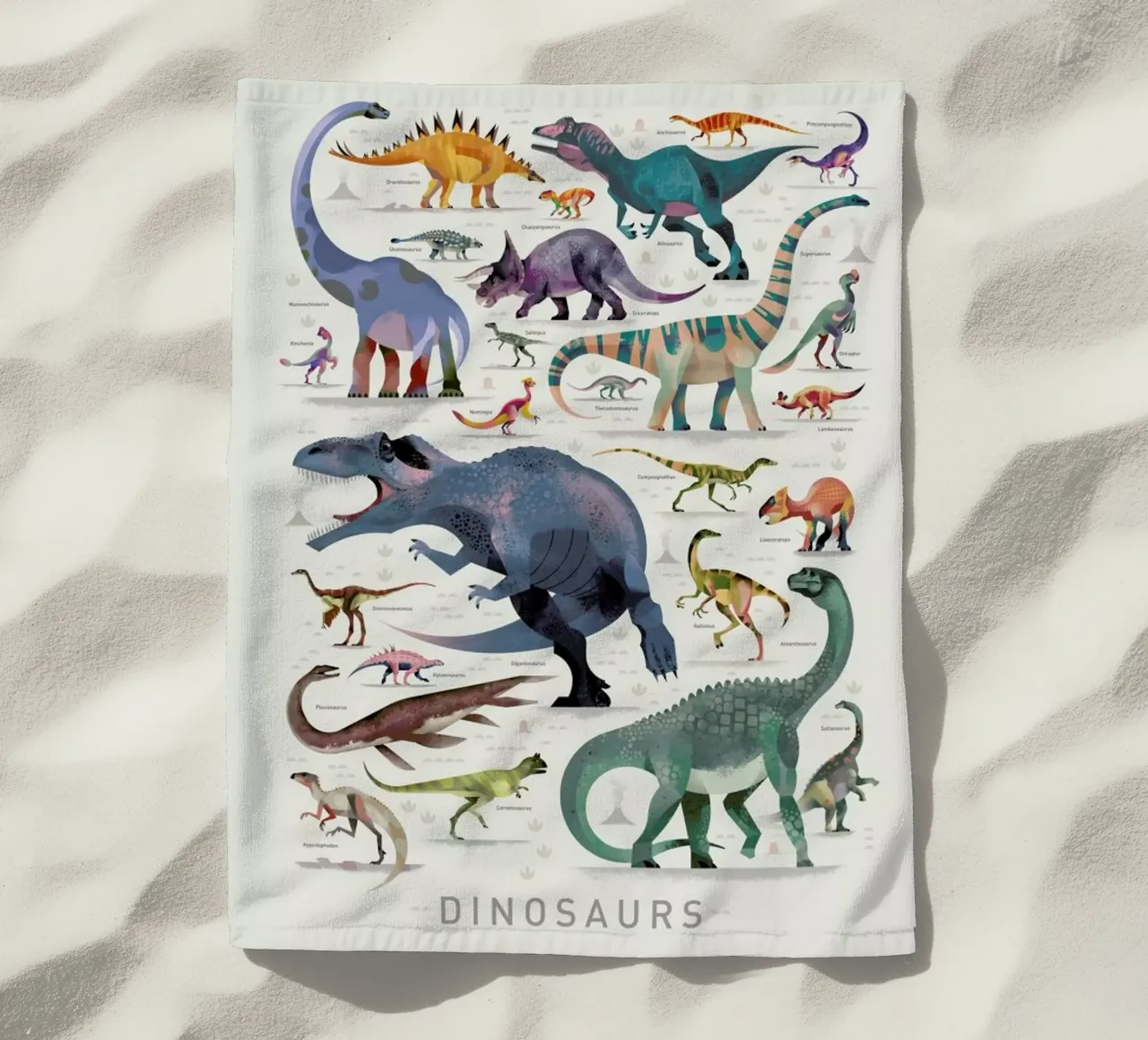 Dinosaurs beach towel by Dieter Braun