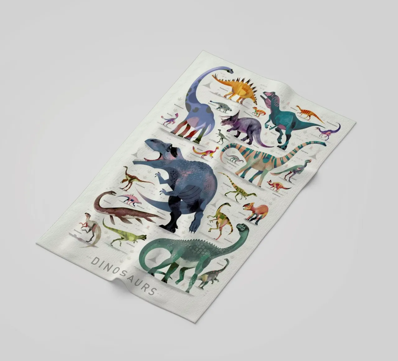 Dinosaurs beach towel by Dieter Braun