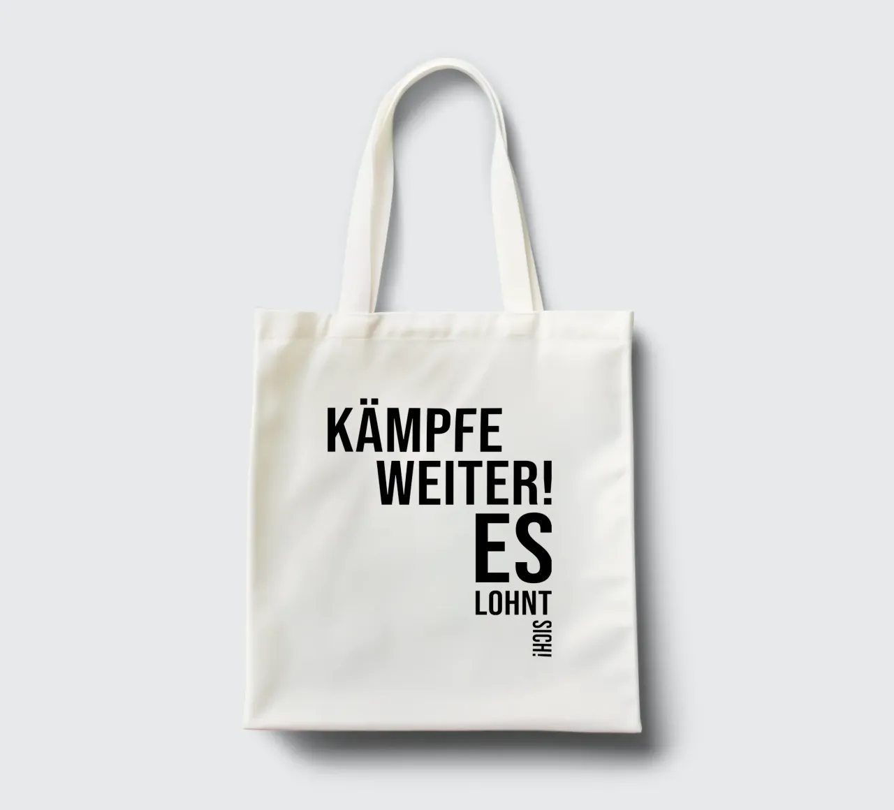Kämpfe Weiter Jutebeutel von YV TYPOGRAPHY