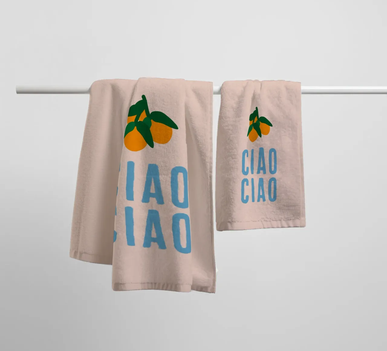 CIAO CIAO Con arance su beige asciugamano da bagno da Alisa Knöß