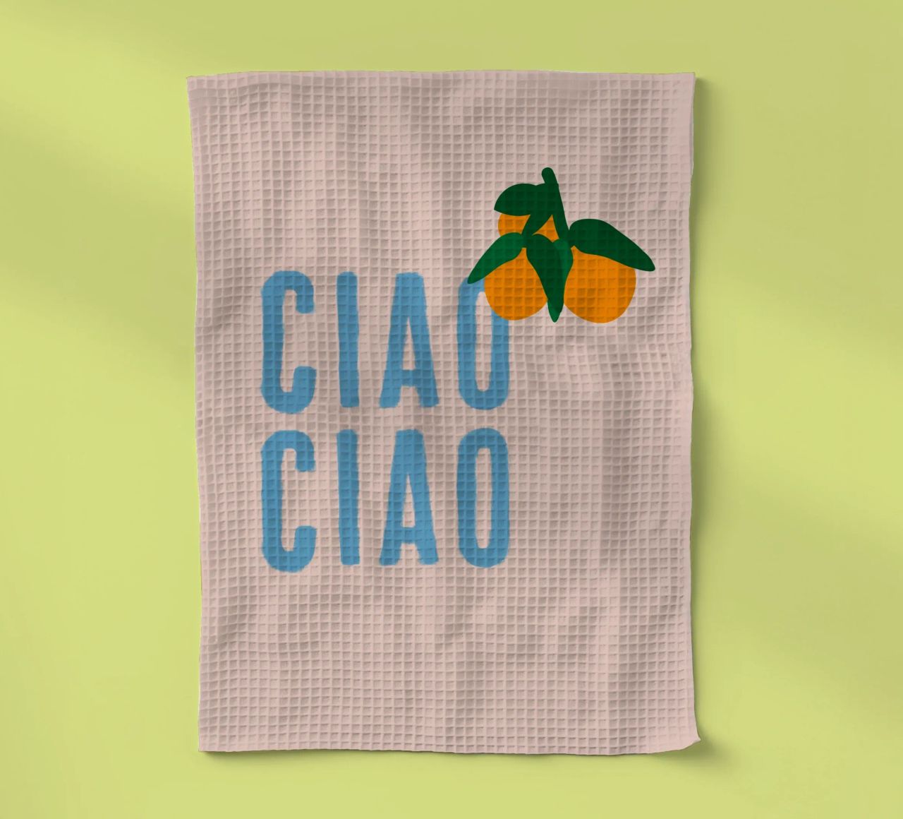 CIAO CIAO Con arance su beige canovaccio da cucina da Alisa Knöß