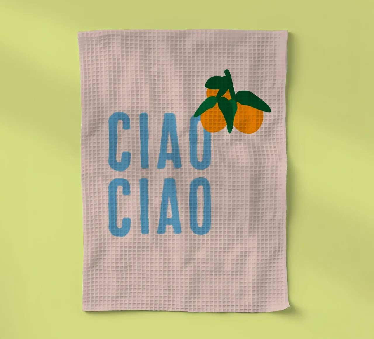 CIAO CIAO Con arance su beige canovaccio da cucina da Alisa Knöß