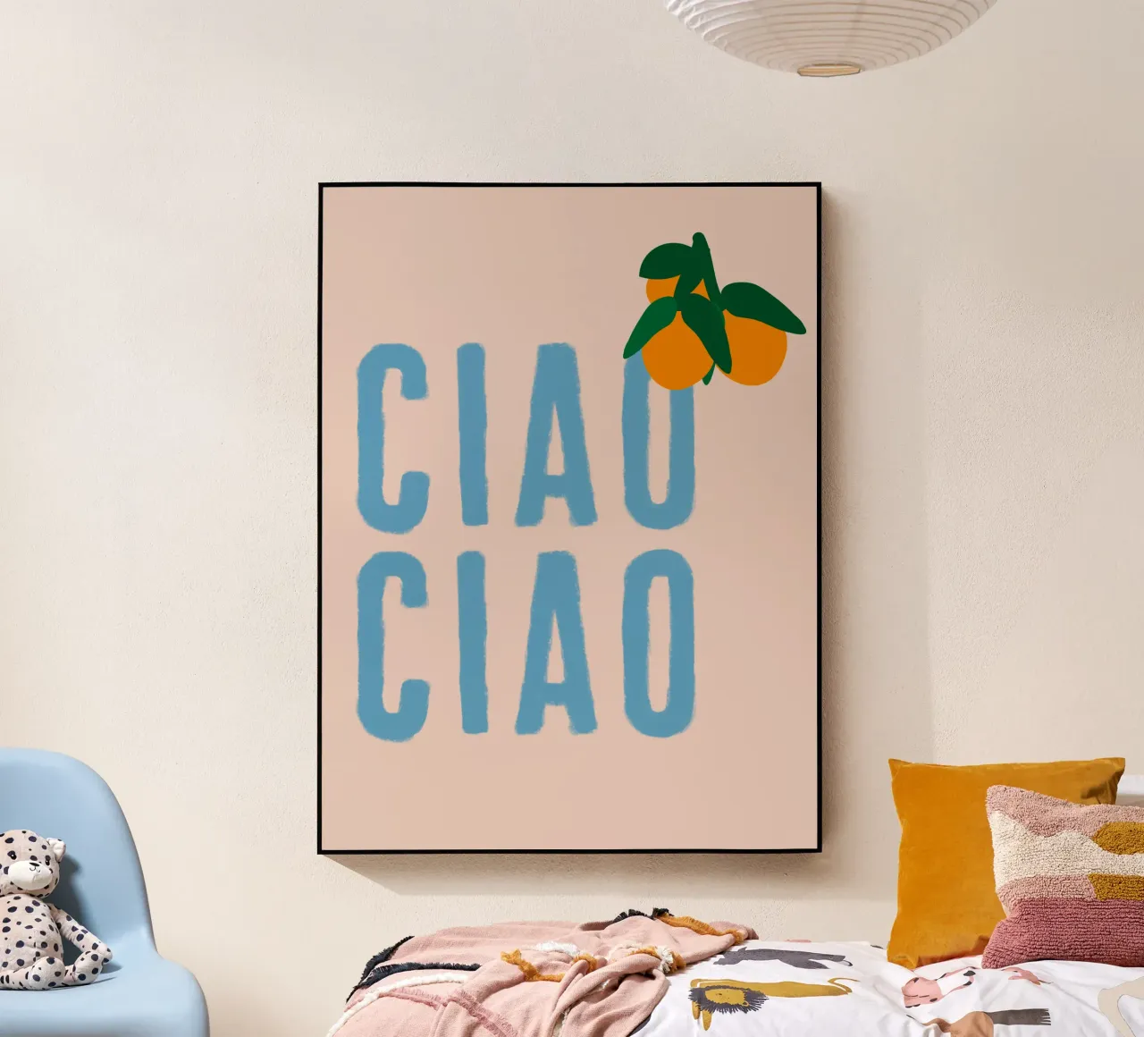 CIAO CIAO Avec des oranges sur du beige plexiglas de Alisa Knöß