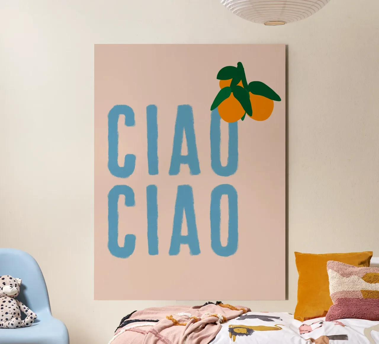 CIAO CIAO Avec des oranges sur du beige alu dibond de Alisa Knöß