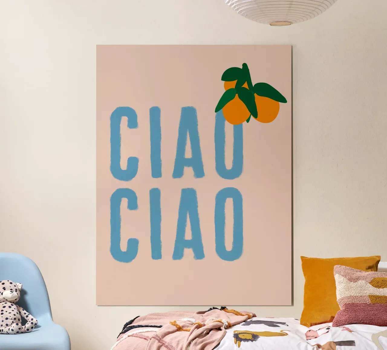CIAO CIAO Mit Orangen auf Beige Poster von Alisa Knöß