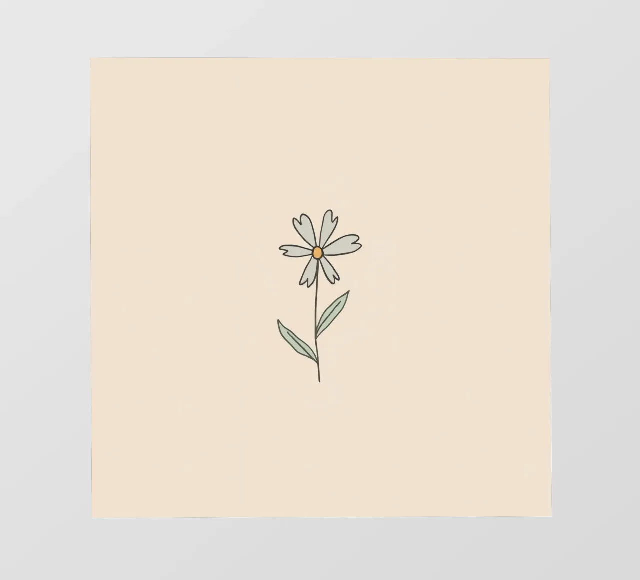 Illustrazione di un fiore delicato su uno sfondo pastello morbido telo in pvc da DesignDoodle