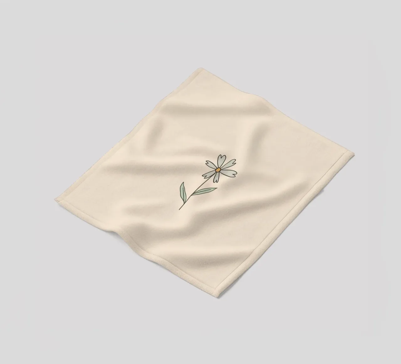 Illustrazione di un fiore delicato su uno sfondo pastello morbido coperta in pile da DesignDoodle