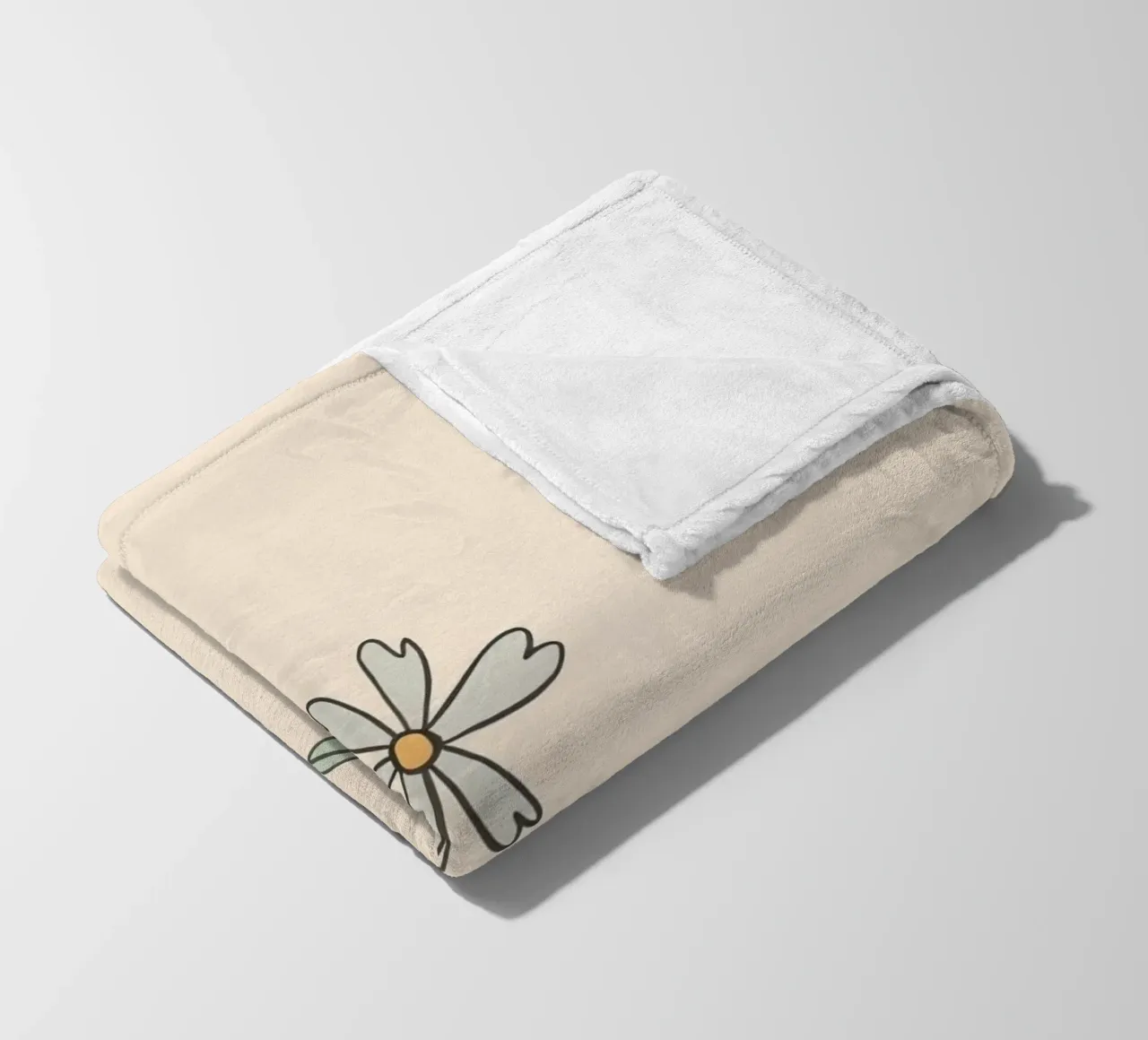 Illustrazione di un fiore delicato su uno sfondo pastello morbido coperta in pile da DesignDoodle