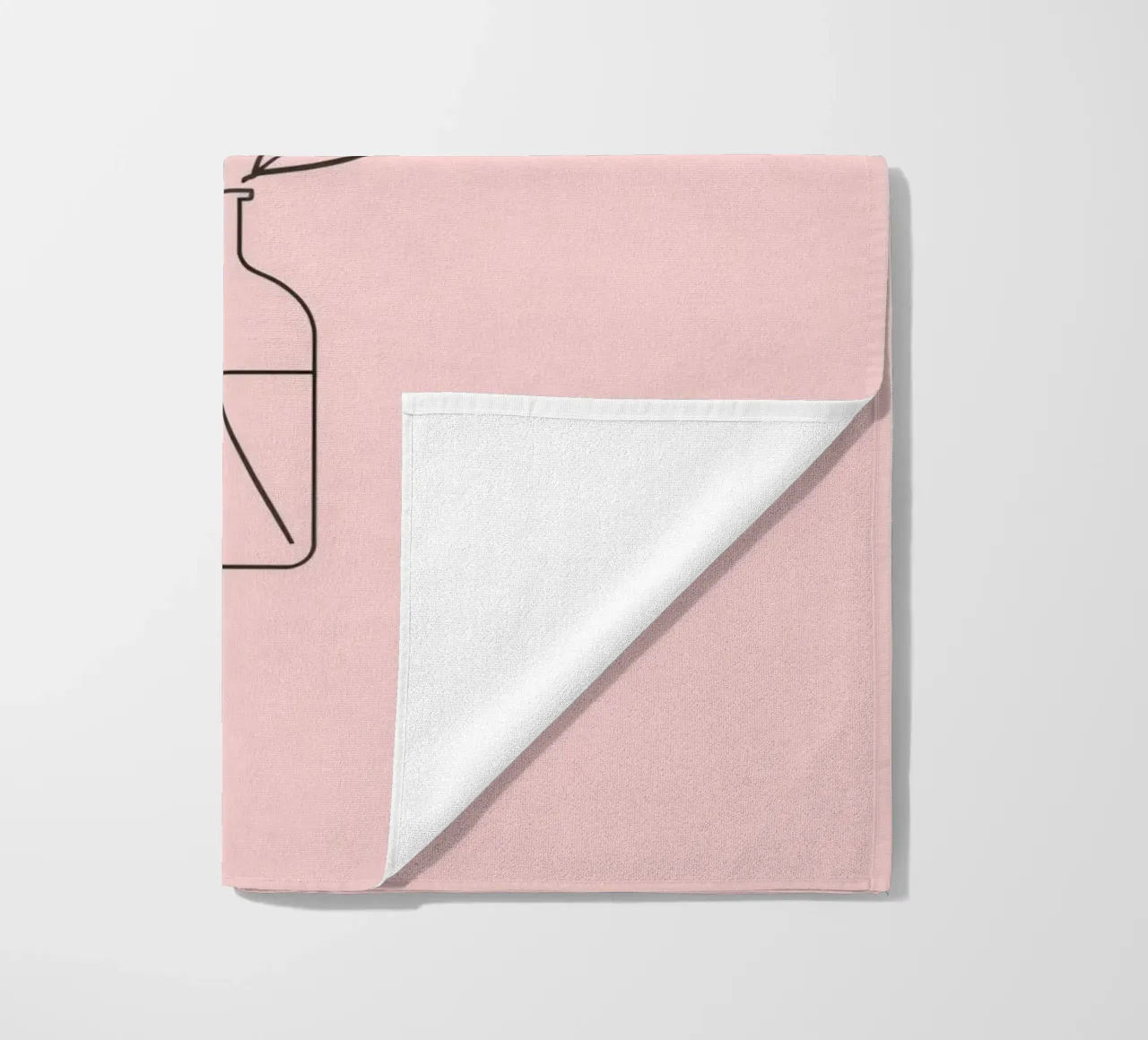 Fiore semplice in un vaso di vetro con un'arte rosa pastello telo mare da DesignDoodle