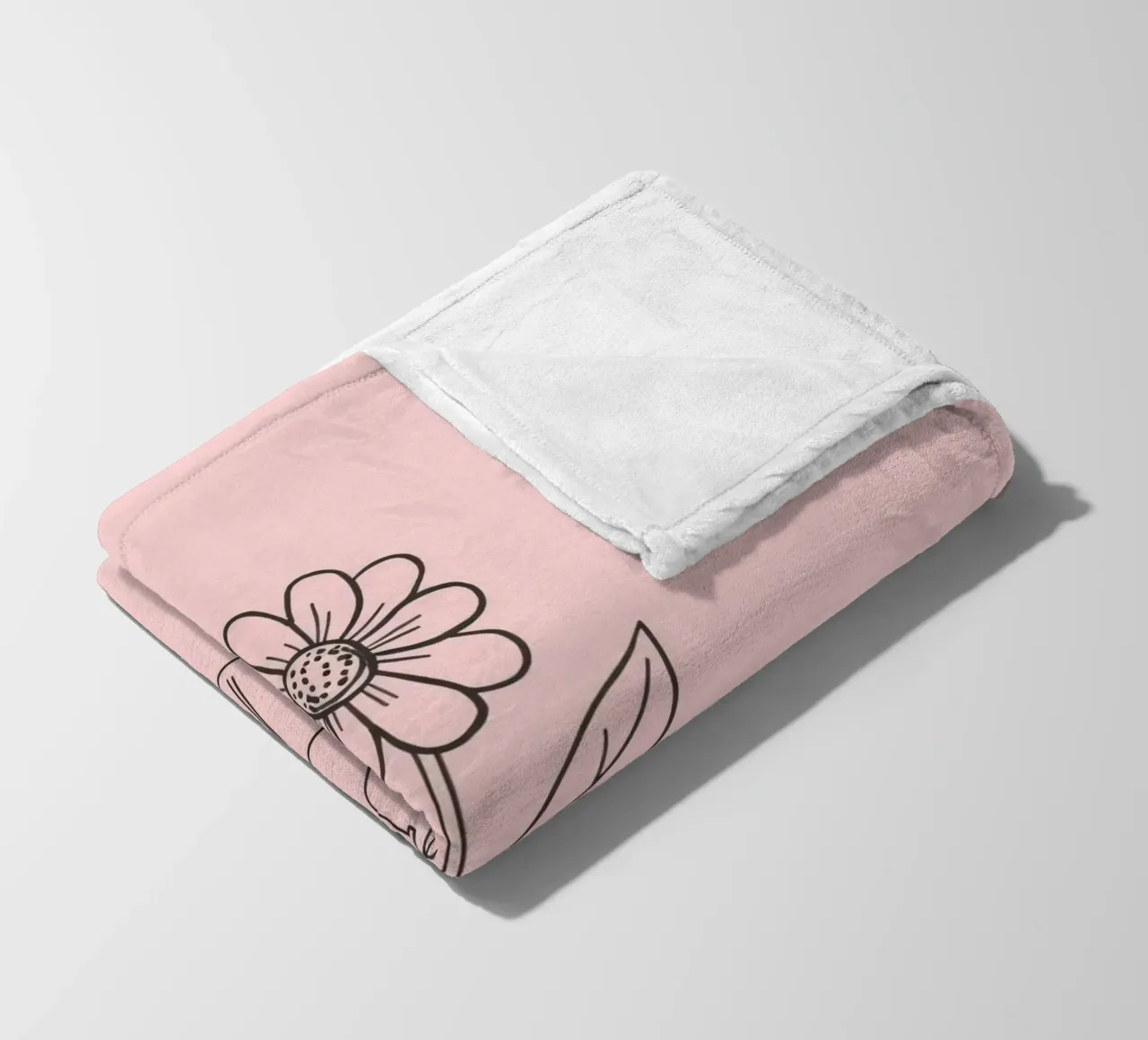 Fiore semplice in un vaso di vetro con un'arte rosa pastello coperta in pile da DesignDoodle