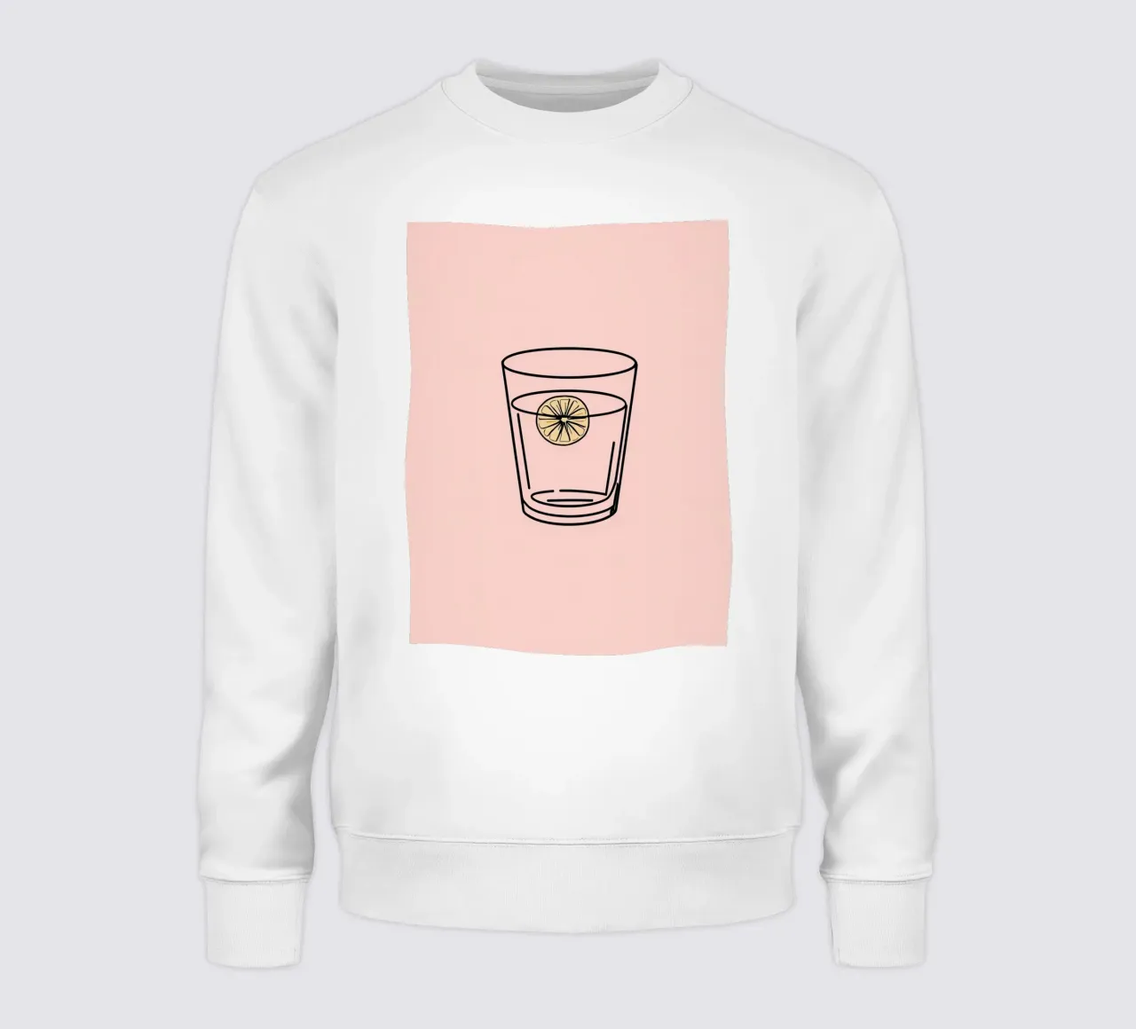 Bevanda rinfrescante in un bicchiere trasparente con una fetta di limone felpa da DesignDoodle