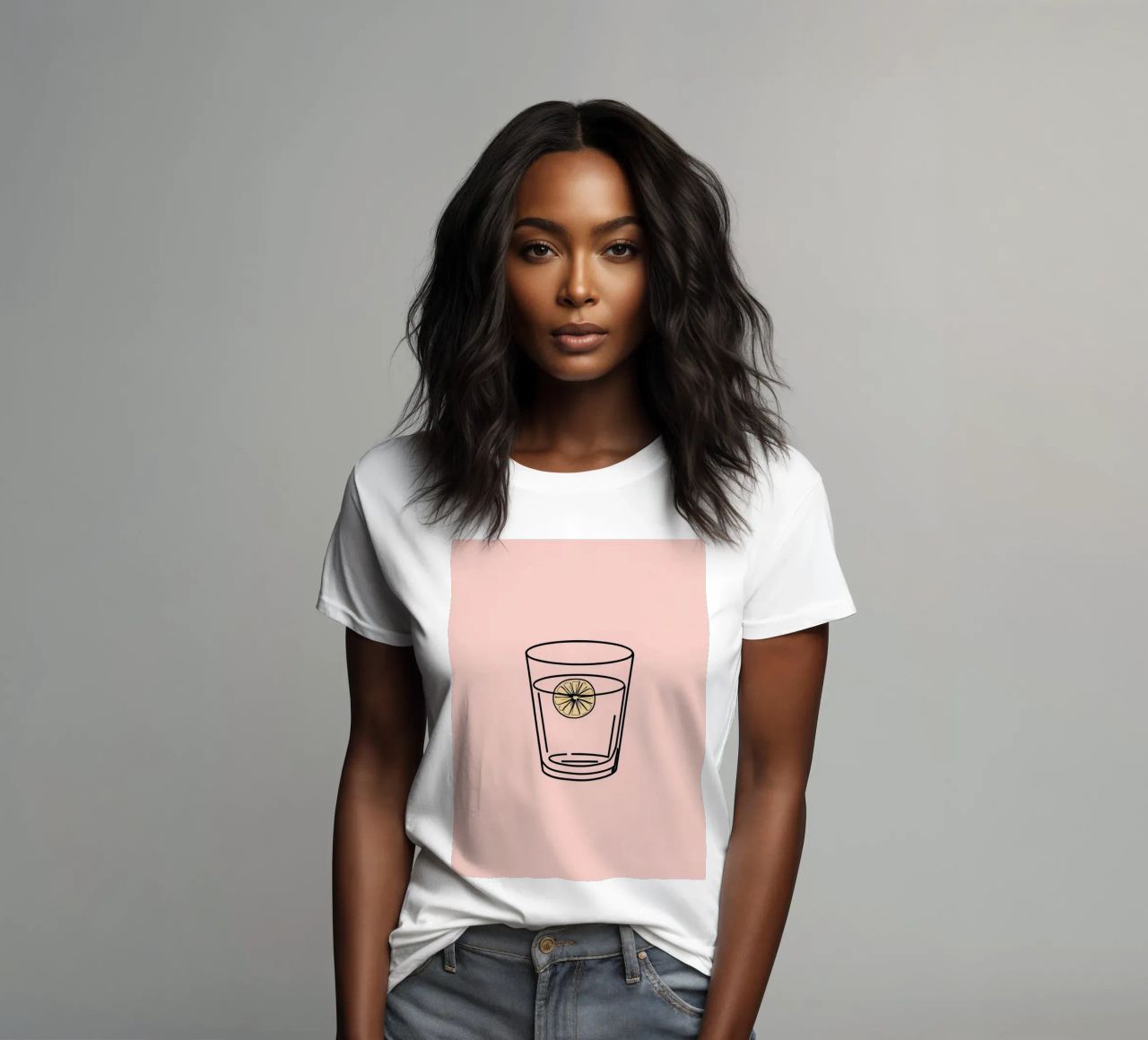 Bevanda rinfrescante in un bicchiere trasparente con una fetta di limone t-shirt da donna da DesignDoodle