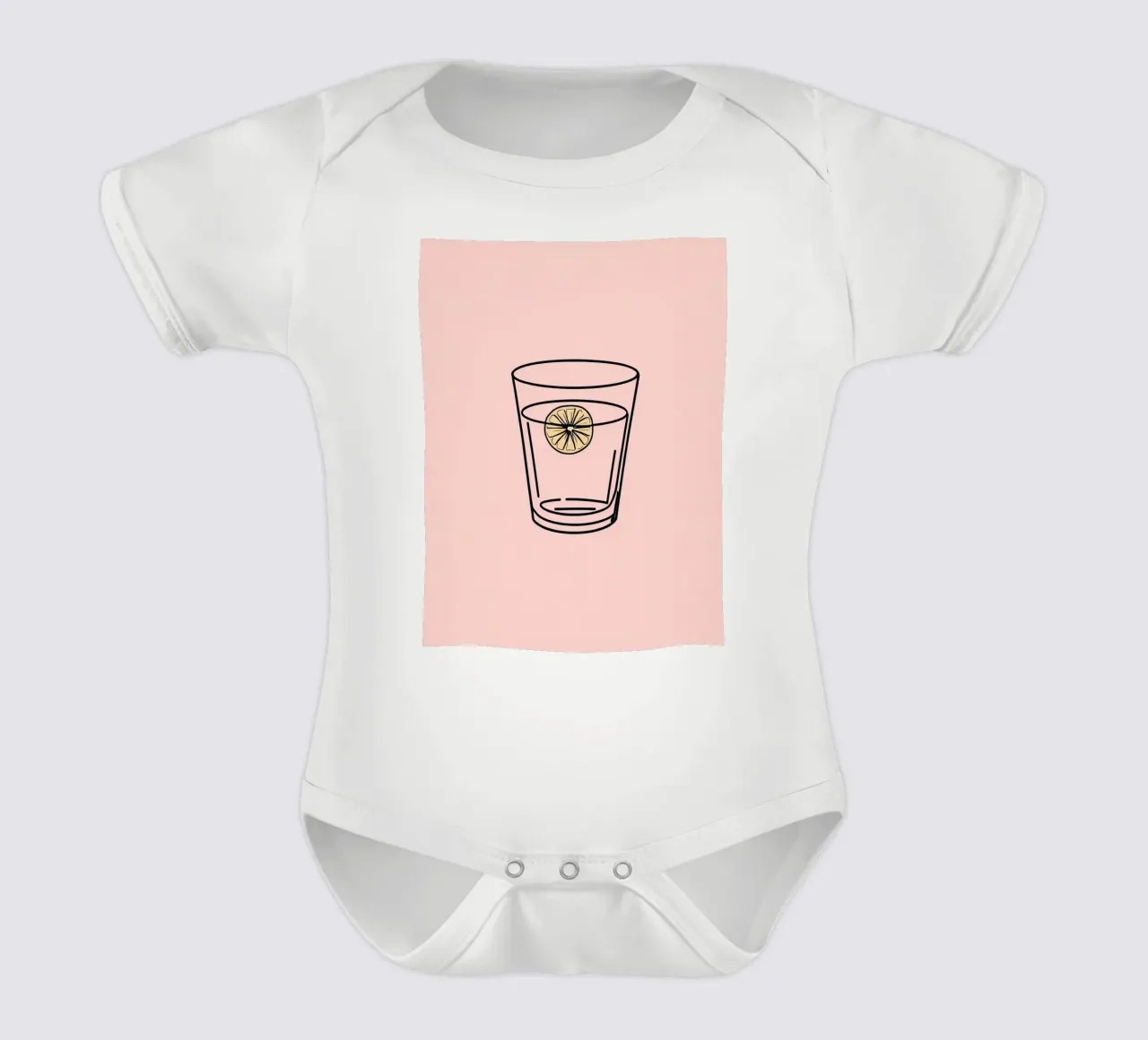 Bevanda rinfrescante in un bicchiere trasparente con una fetta di limone body neonato maniche corte da DesignDoodle