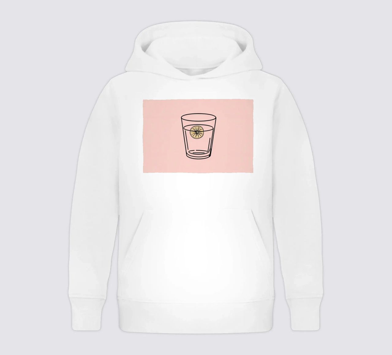 Bevanda rinfrescante in un bicchiere trasparente con una fetta di limone felpa bambino con cappuccio da DesignDoodle