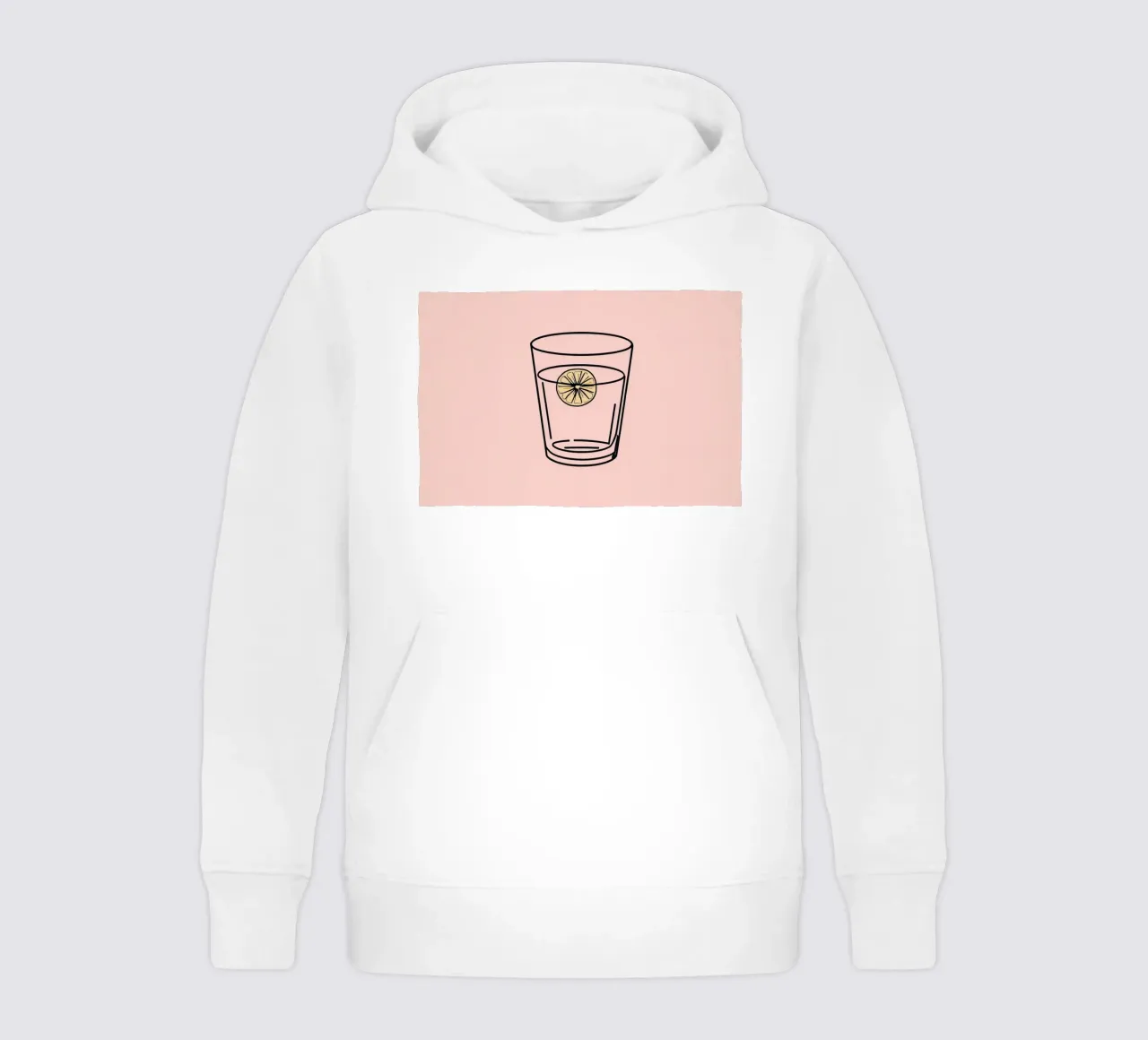 Bebida refrescante en vaso transparente con una rodaja de limón sudadera con capucha para niño de DesignDoodle