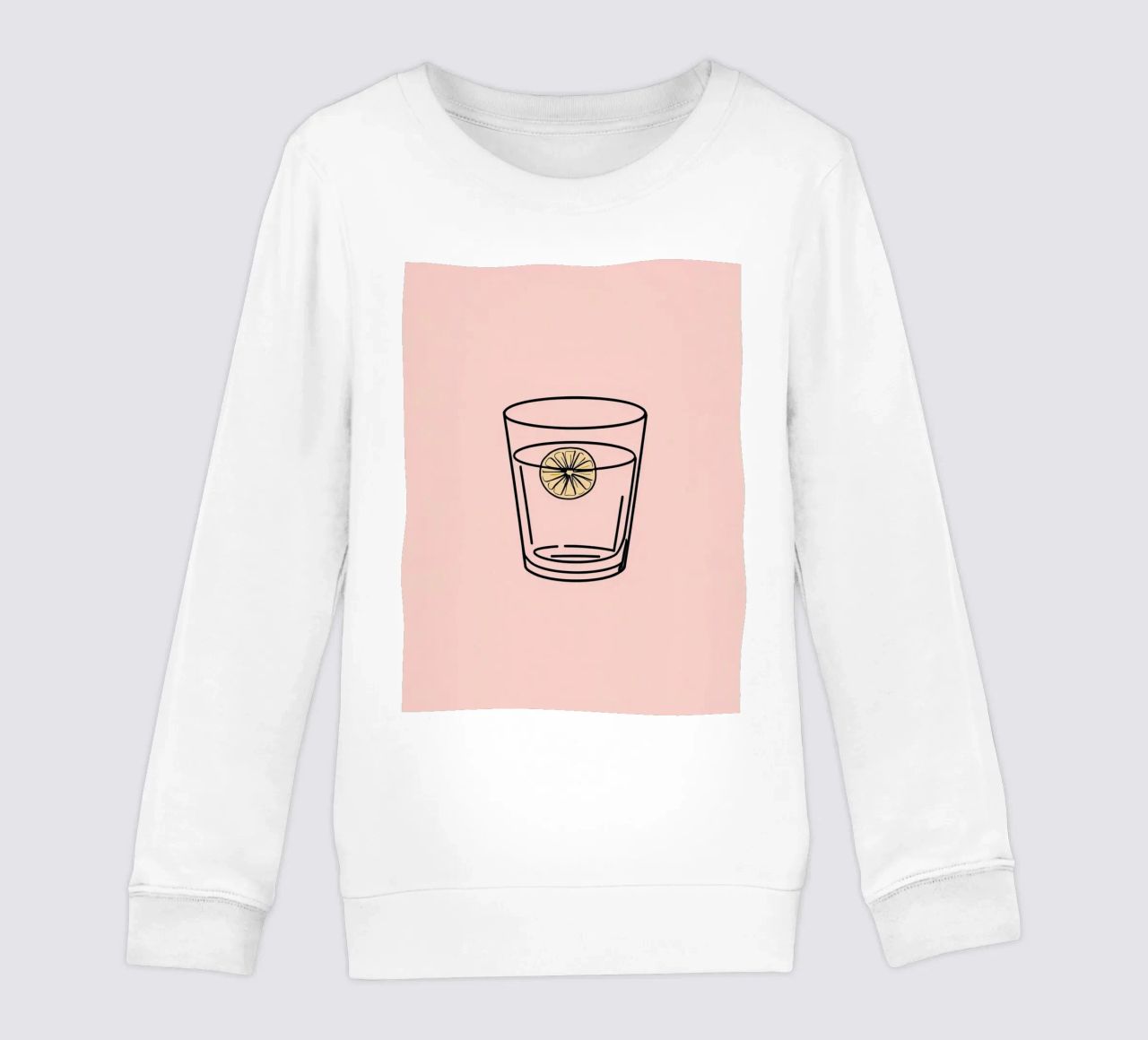 Bevanda rinfrescante in un bicchiere trasparente con una fetta di limone felpa bambino da DesignDoodle