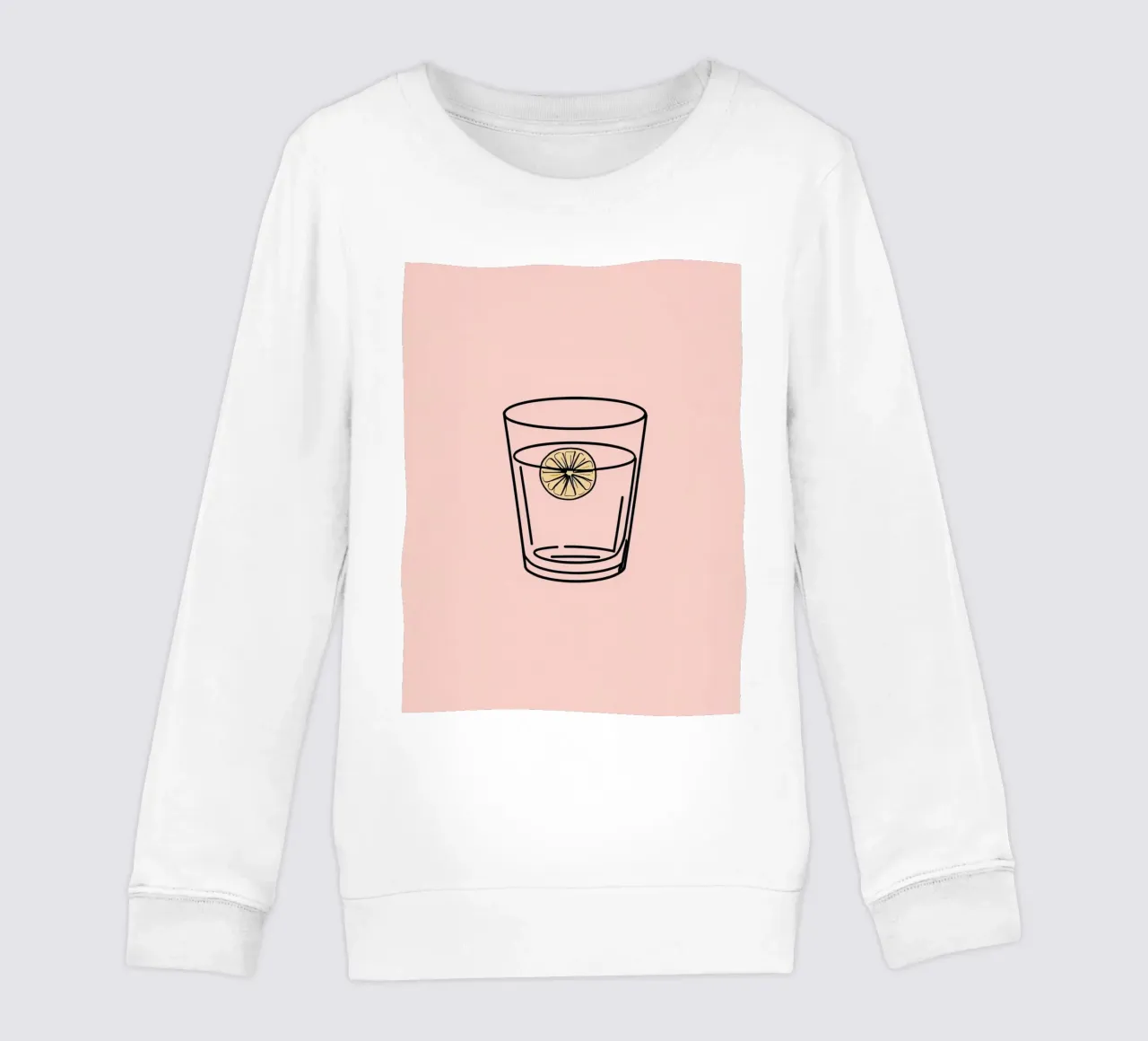 Refreshing drink in a clear glass with a slice of lemon kids sweatshirt by DesignDoodle