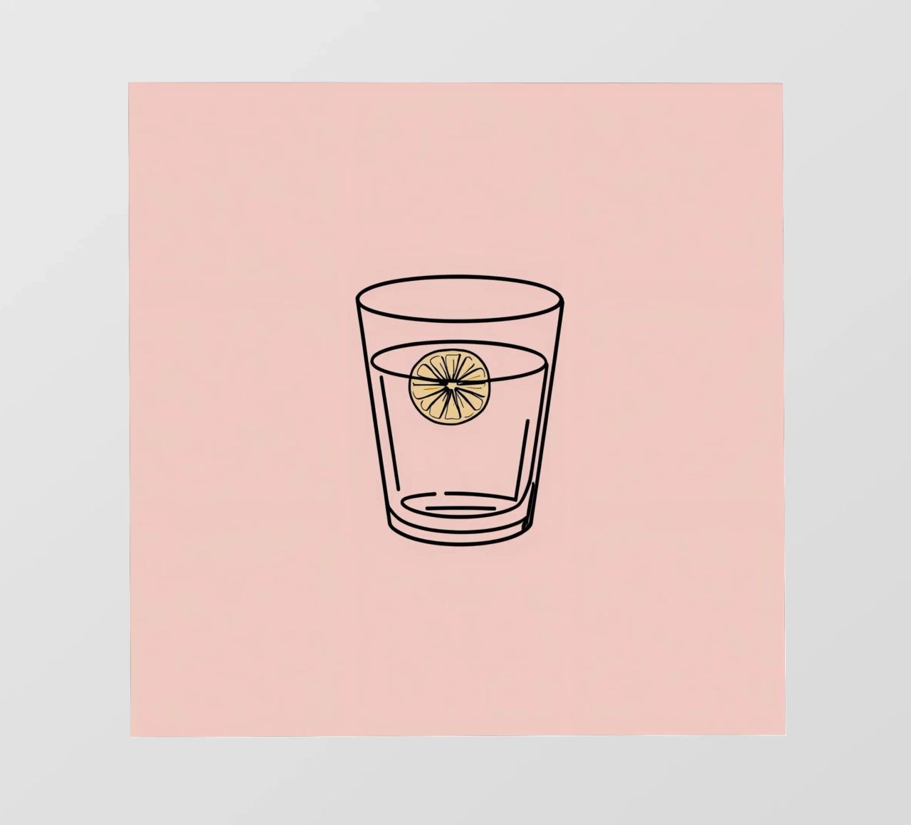 Bevanda rinfrescante in un bicchiere trasparente con una fetta di limone pellicola backlit da DesignDoodle