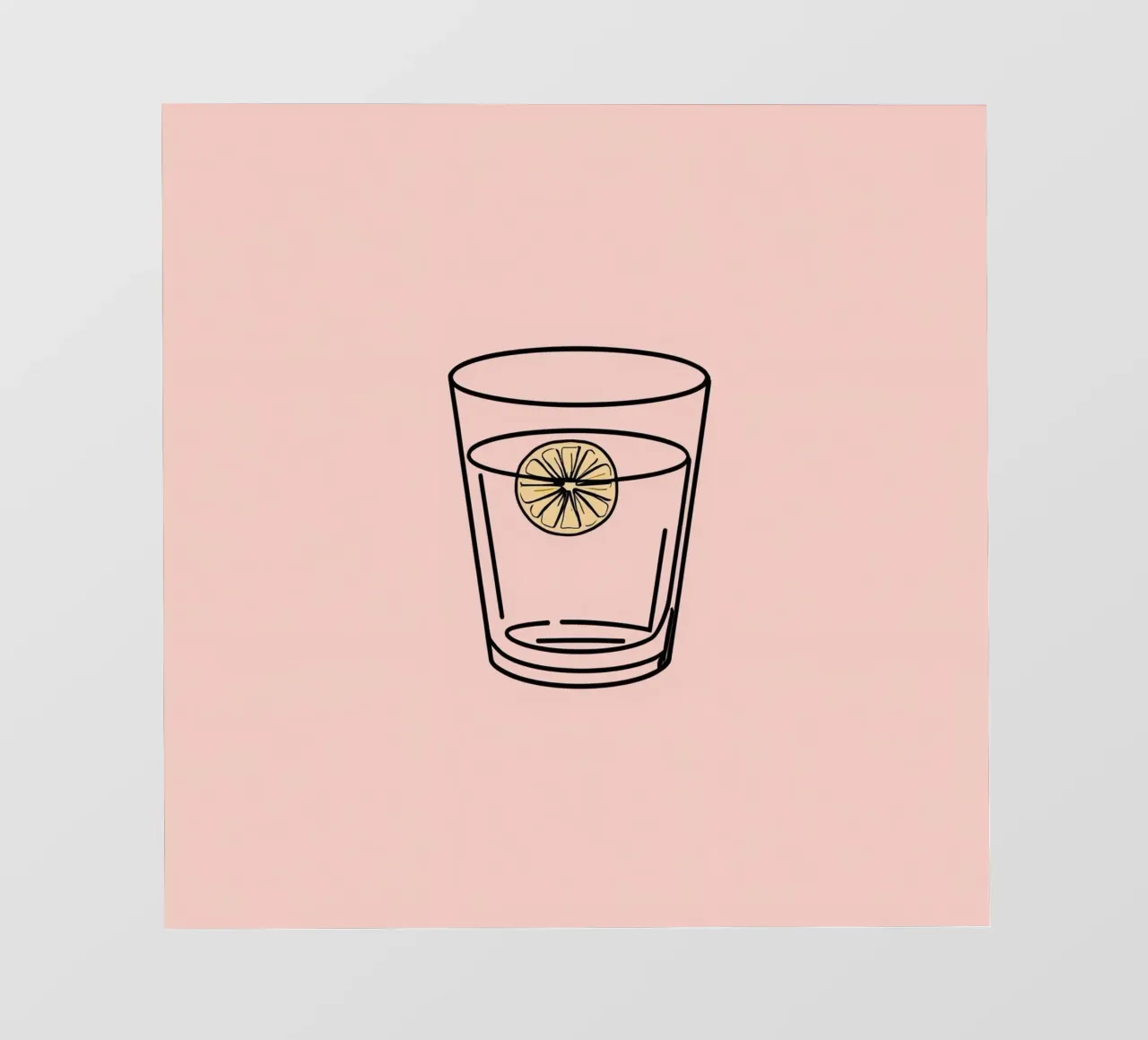 Erfrischungsgetränk in einem klaren Glas mit einer Zitronenscheibe PVC Plane von DesignDoodle