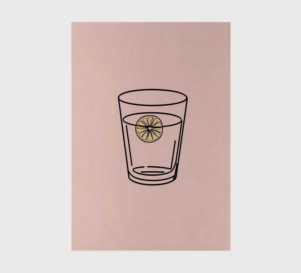 Bevanda rinfrescante in un bicchiere trasparente con una fetta di limone diario da DesignDoodle
