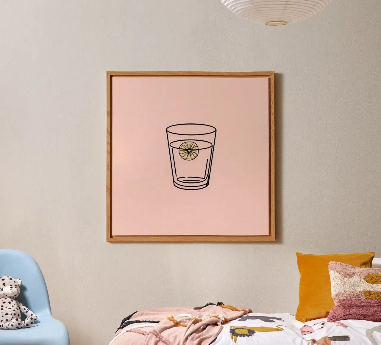 Bevanda rinfrescante in un bicchiere trasparente con una fetta di limone alluminio dibond da DesignDoodle