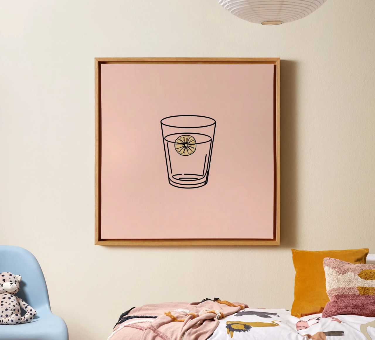 Bevanda rinfrescante in un bicchiere trasparente con una fetta di limone tela da DesignDoodle