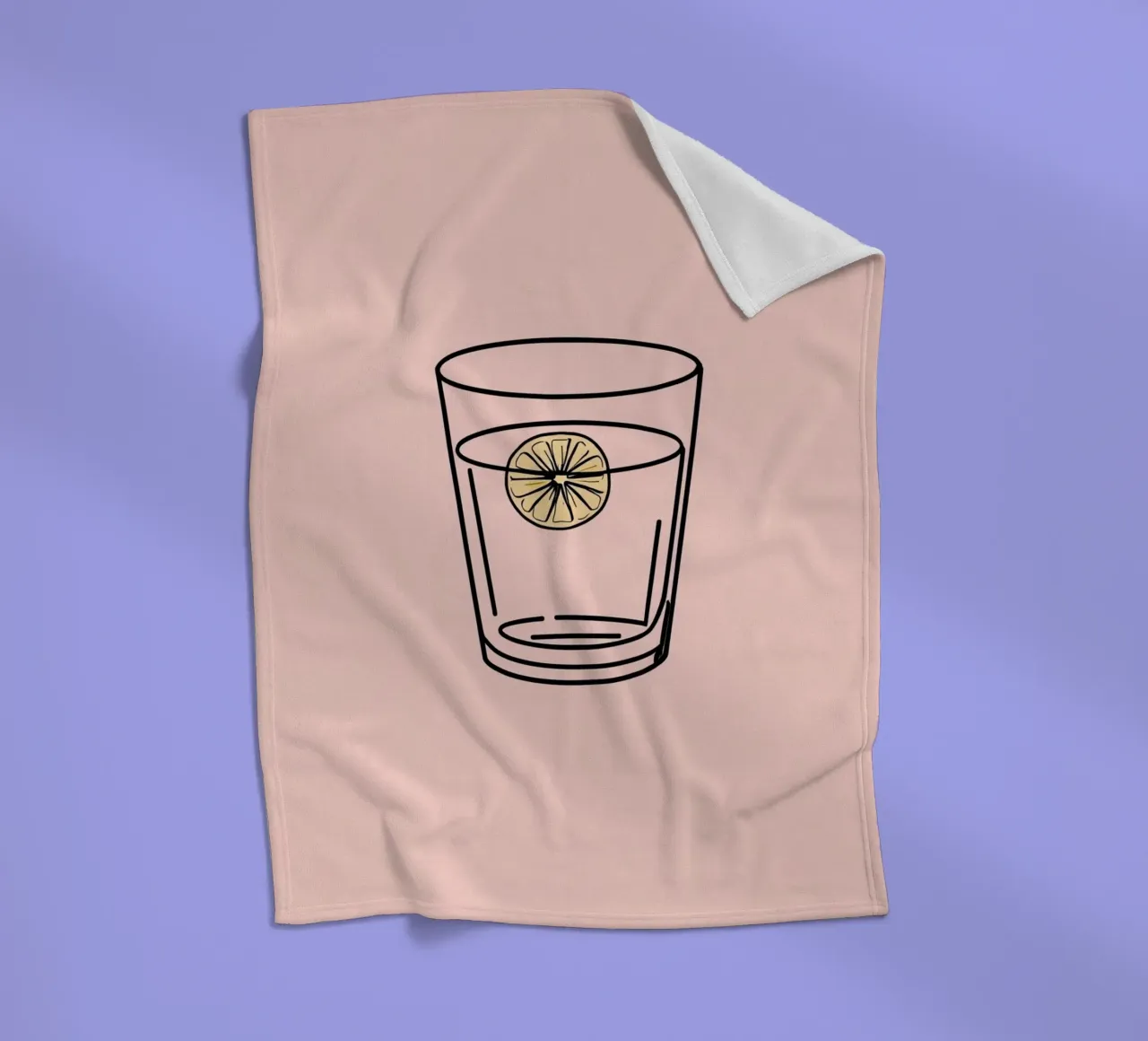 Bevanda rinfrescante in un bicchiere trasparente con una fetta di limone coperta in pile da DesignDoodle