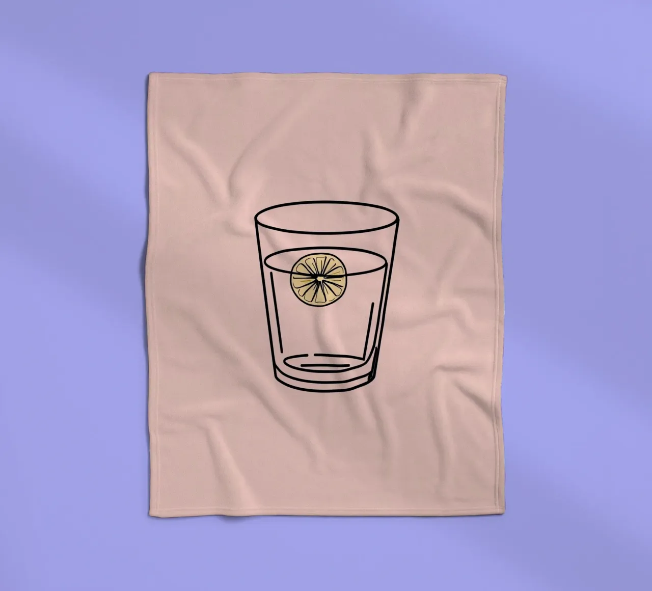 Bevanda rinfrescante in un bicchiere trasparente con una fetta di limone coperta in pile da DesignDoodle